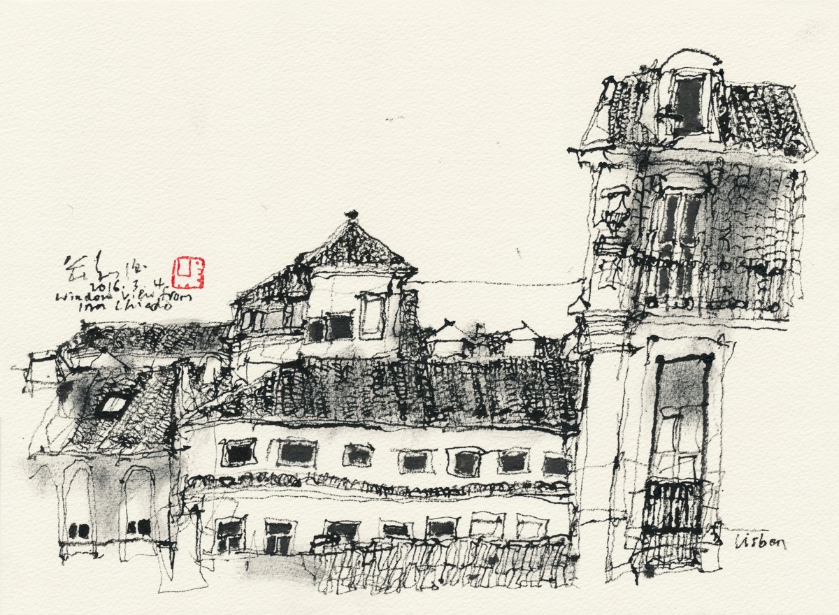 20160304 Window view from Inn Chiado, Lisbon