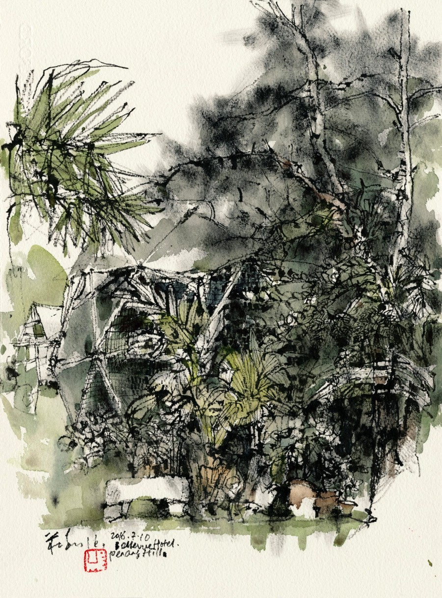 20160710 Garden at Bellevue Hotel, Penang Hill