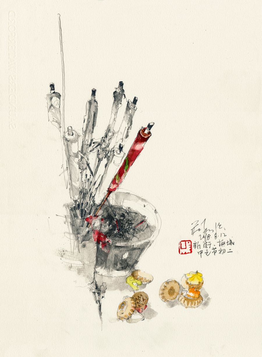 20180812 中元節路邊祭品