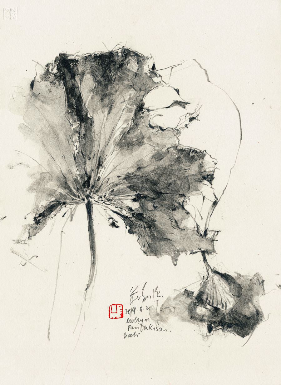 20190302 Lotus Study, Museum Puri Lukisan, Bali