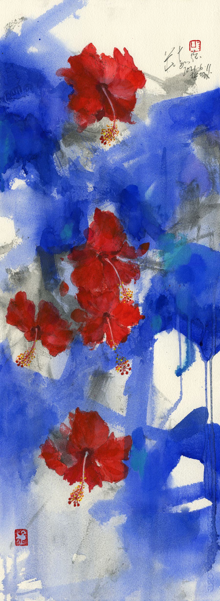 20210611 Blue Turquoise Hibiscus Series