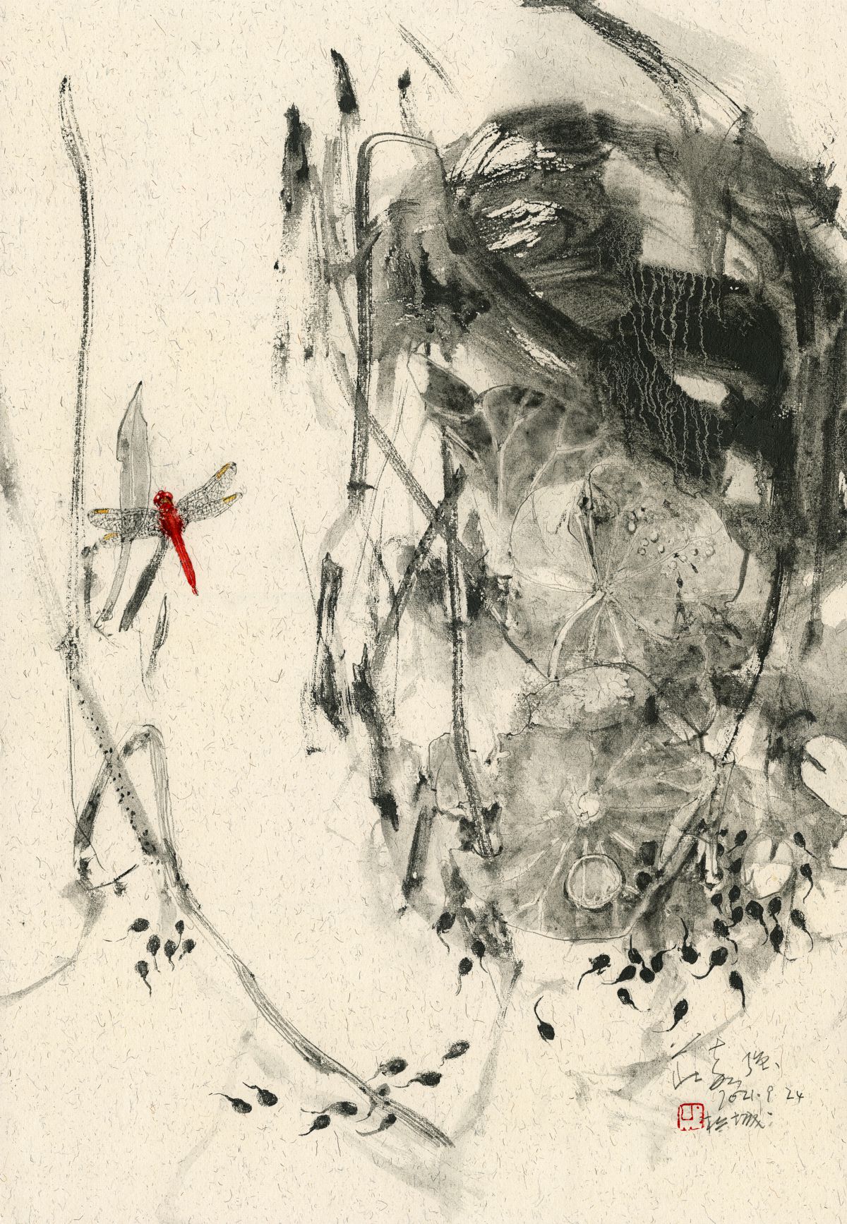 20210924 Red Dragonfly & Tadpoles Series II