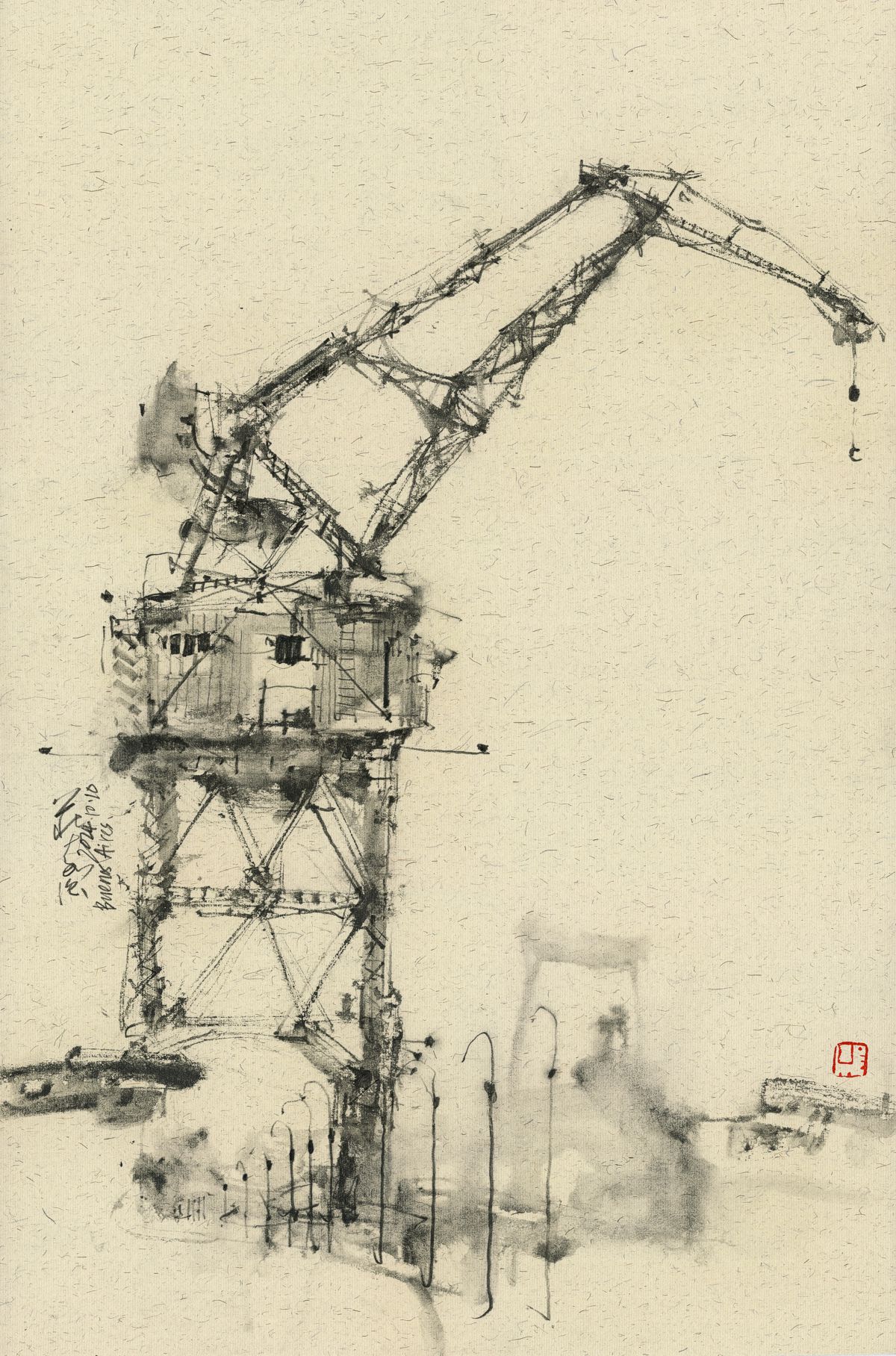 20241010 Crane at Puerto Madero, Buenos Aires, Argentina
